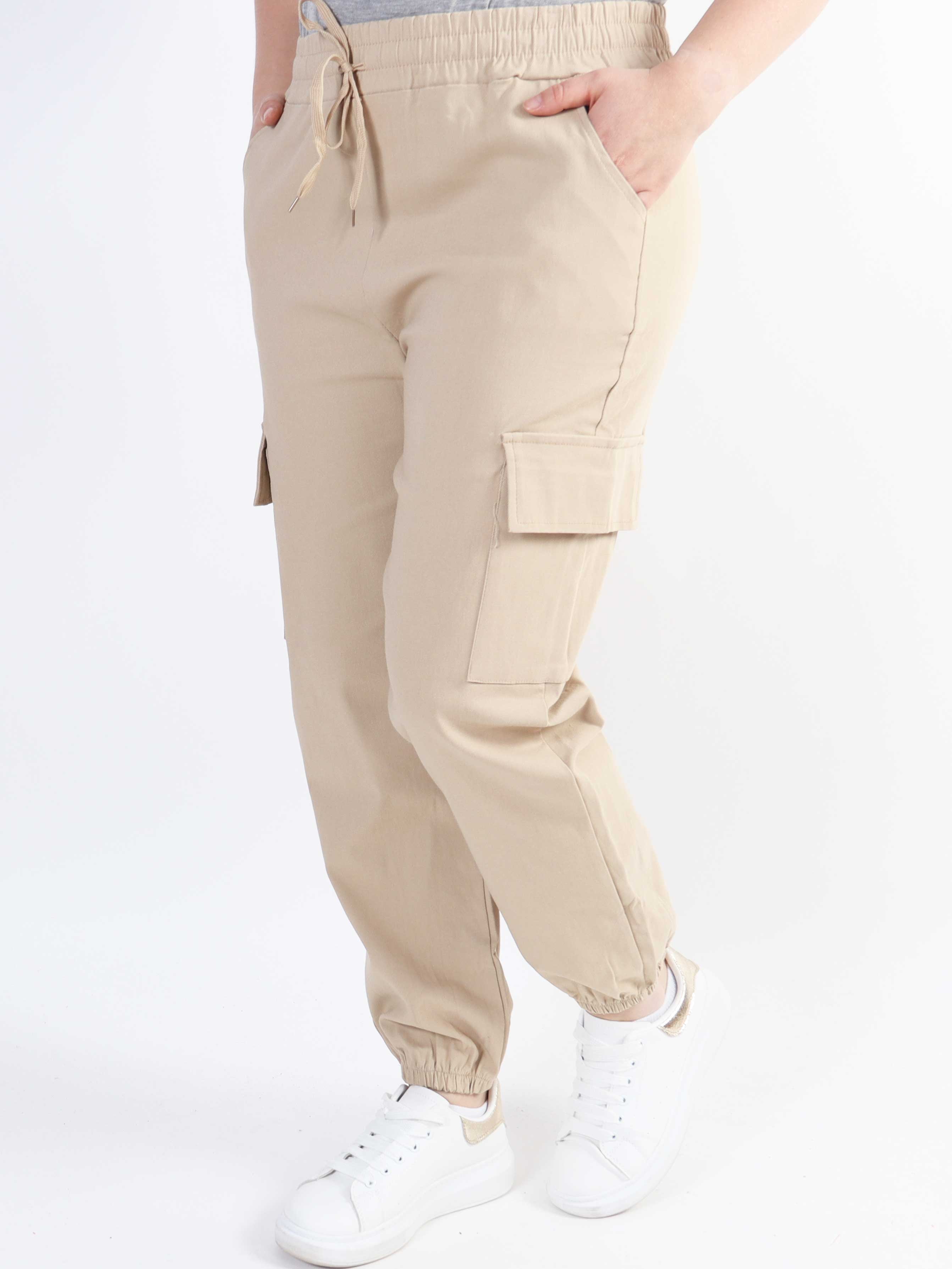 Denise Cargo - Cool byxa med sidofickor och resår i midjan